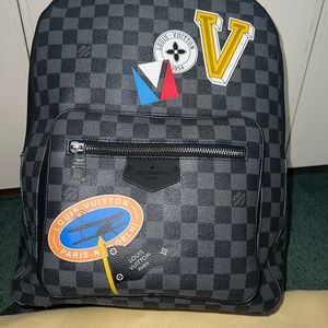Louis Vuitton League Josh Backpack Damier Graphite
